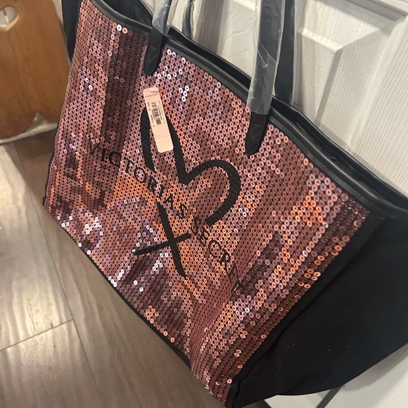 Victoria's Secret Pink Sequin Heart Tote - Picture 2 of 6